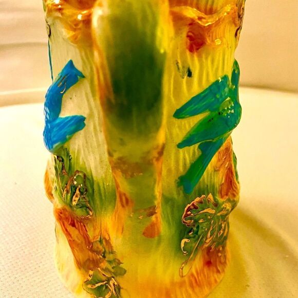VTG Handmade Ceramic Blue Birds Nest Pitcher - Picture 8 of 9